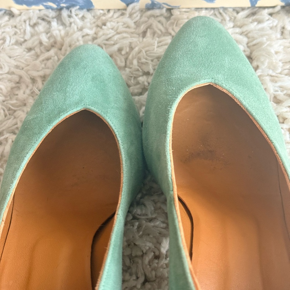 Sezane Sage Green Block Heel Pumps - Picture 10 of 13